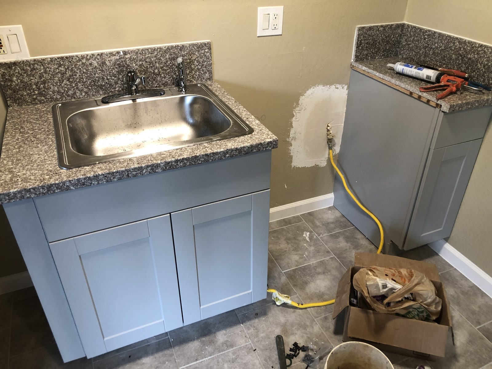 Kitchen Cabinet Install — New shaker cabinets and granite countertops installed during a full kitchen remodel.
